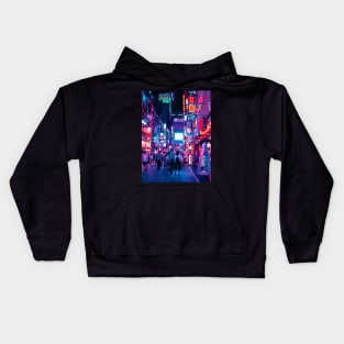 Shinjuku's Cyberpunk Anime Vibe Kids Hoodie